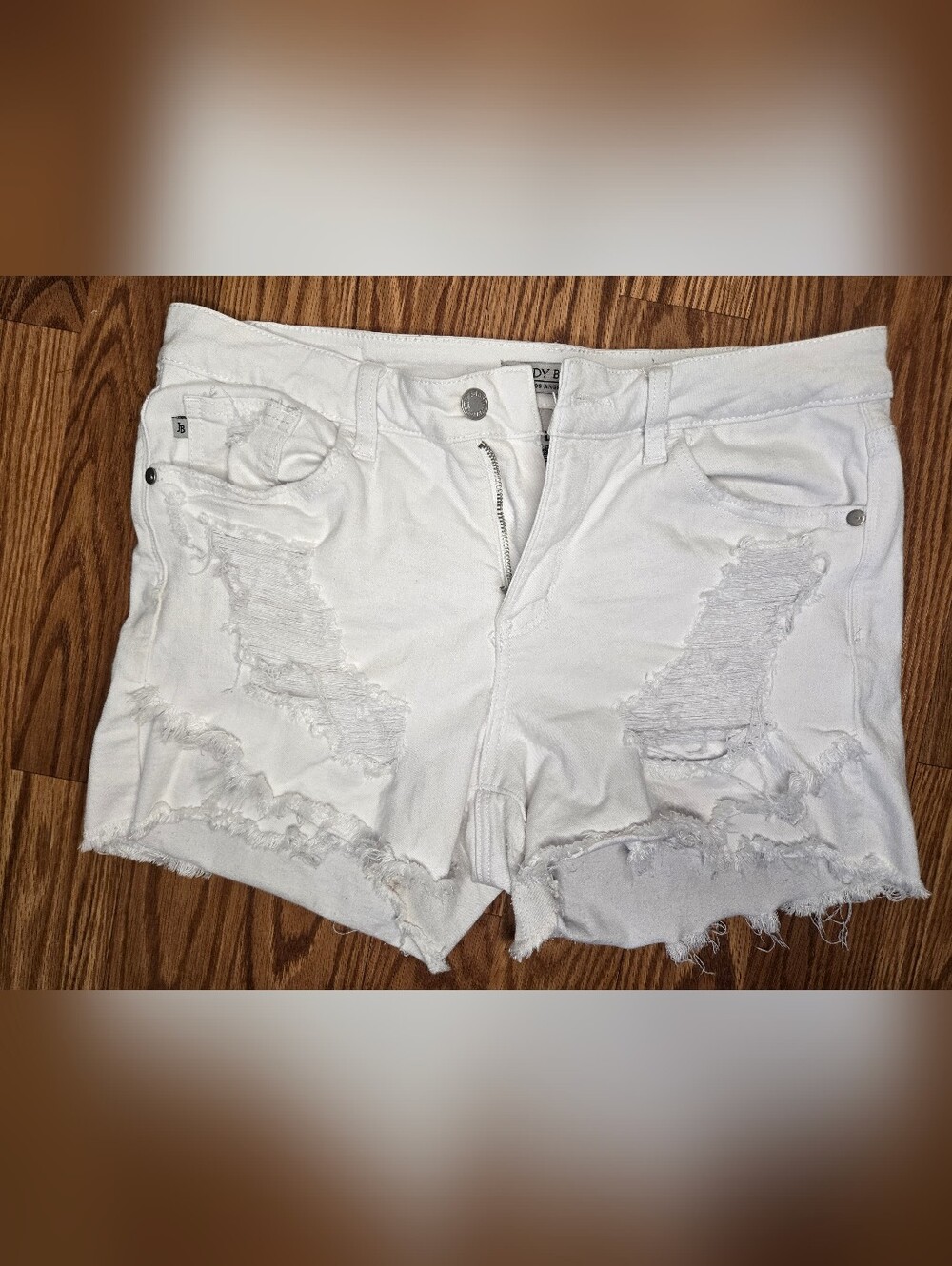 White Distressed Women’s Denim Shorts
